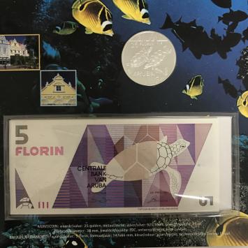 25 Florin 1995 Schildpaddenset Aruba FDC